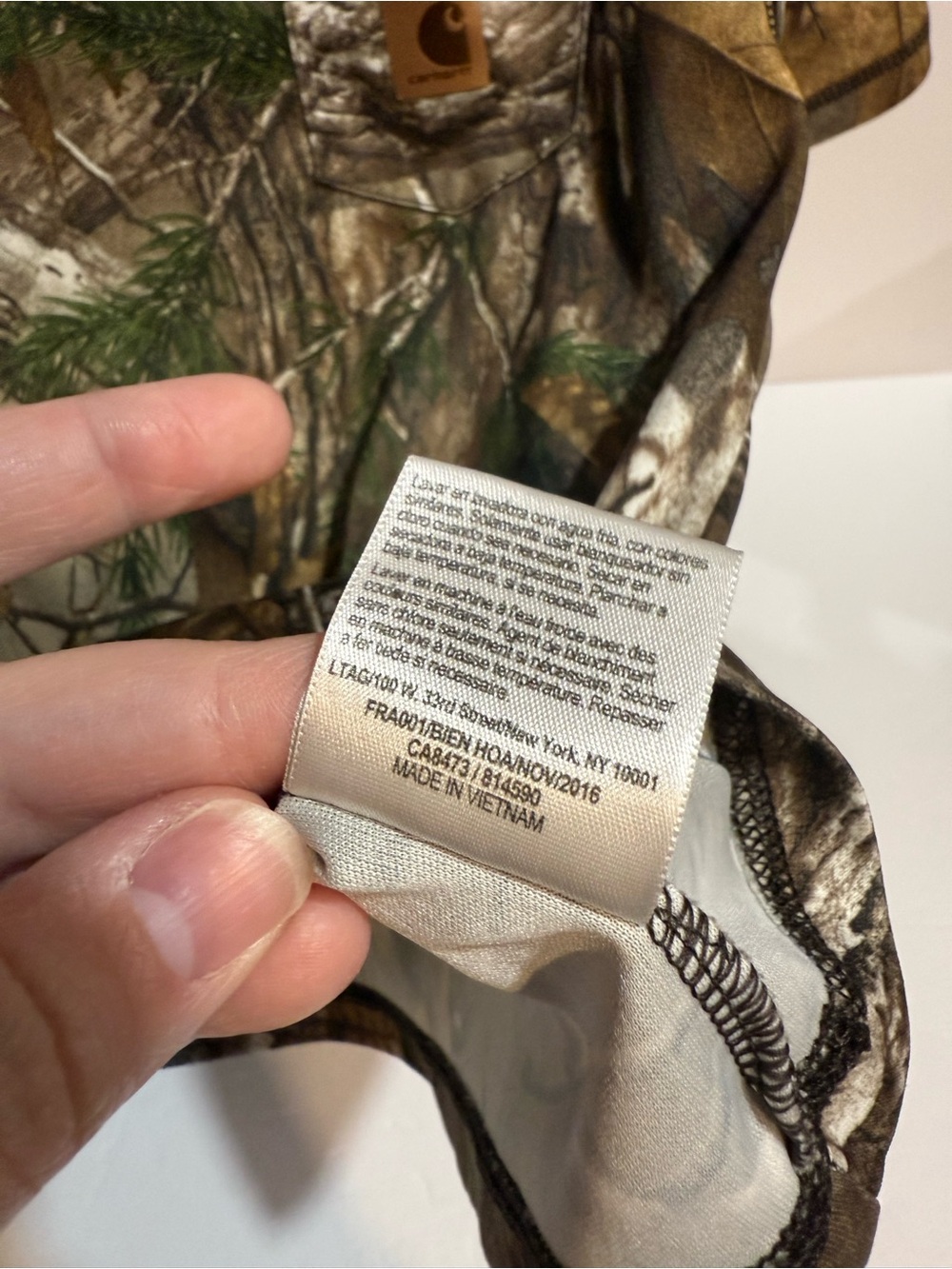 4T Youth Carhartt Camo Shirt